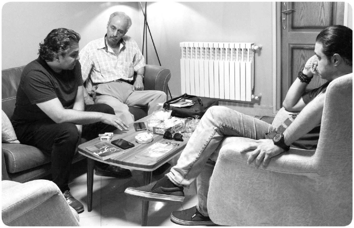 از چپ علی ثباتی، عنایت سمیعی، علی مسعودی‌نیا