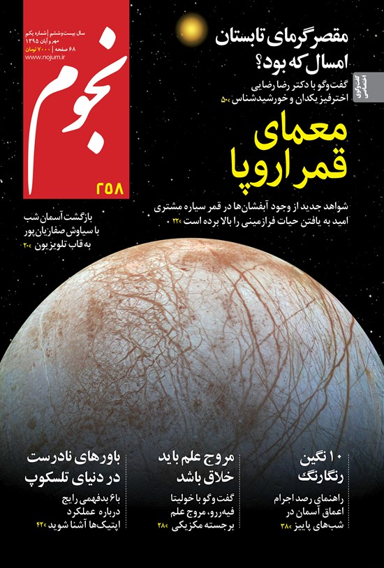 تصویر جلد کتاب ماهنامه نجوم ـ شماره ۲۵۸ ـ مهر و آبان ۹۵