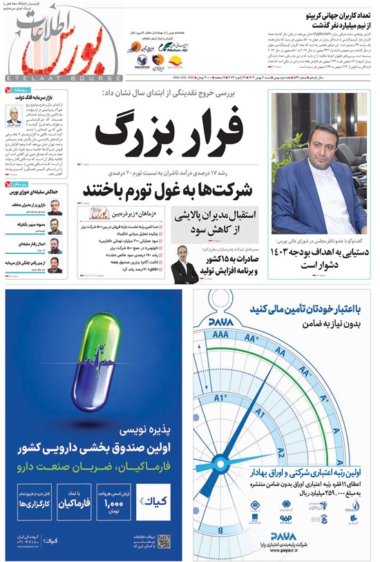 تصویر جلد کتاب هفته نامه اطلاعات بورس ـ شماره ۵۲۹ ـ شنبه ۷ بهمن ماه ۱۴۰۲