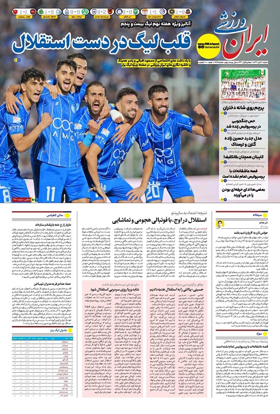 تصویر جلد کتاب ایران ورزشی - شماره هفت هزار و نهصد و شصت و پنج - ۱۰ آبان ۱۴۰۴