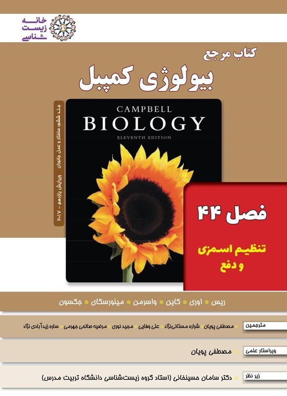 تصویر جلد کتاب بیولوژی کمپبل؛ جلد ششم (فصل ۴۴، تنظیم اسمزی و دفع)