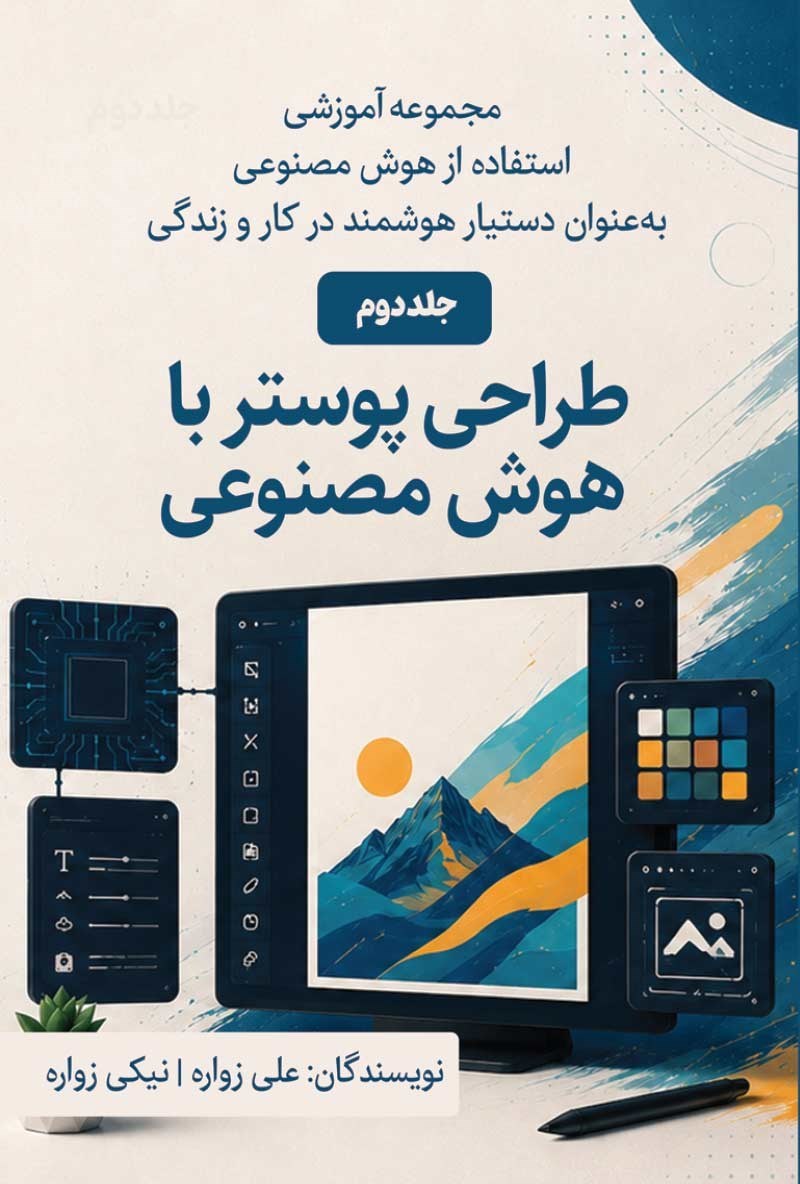 تصویر جلد کتاب مجموعه آموزشی استفاده از هوش مصنوعی به عنوان دستیار هوشمند در کار و زندگی (جلد دوم؛ طراحی پوستر با هوش مصنوعی)